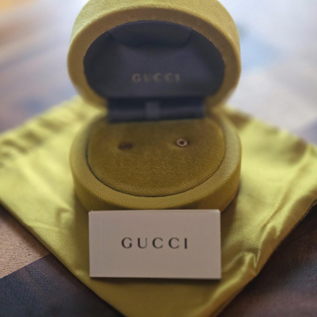 Gucci Gg Running 18ct Rose Gold Stud Earrings